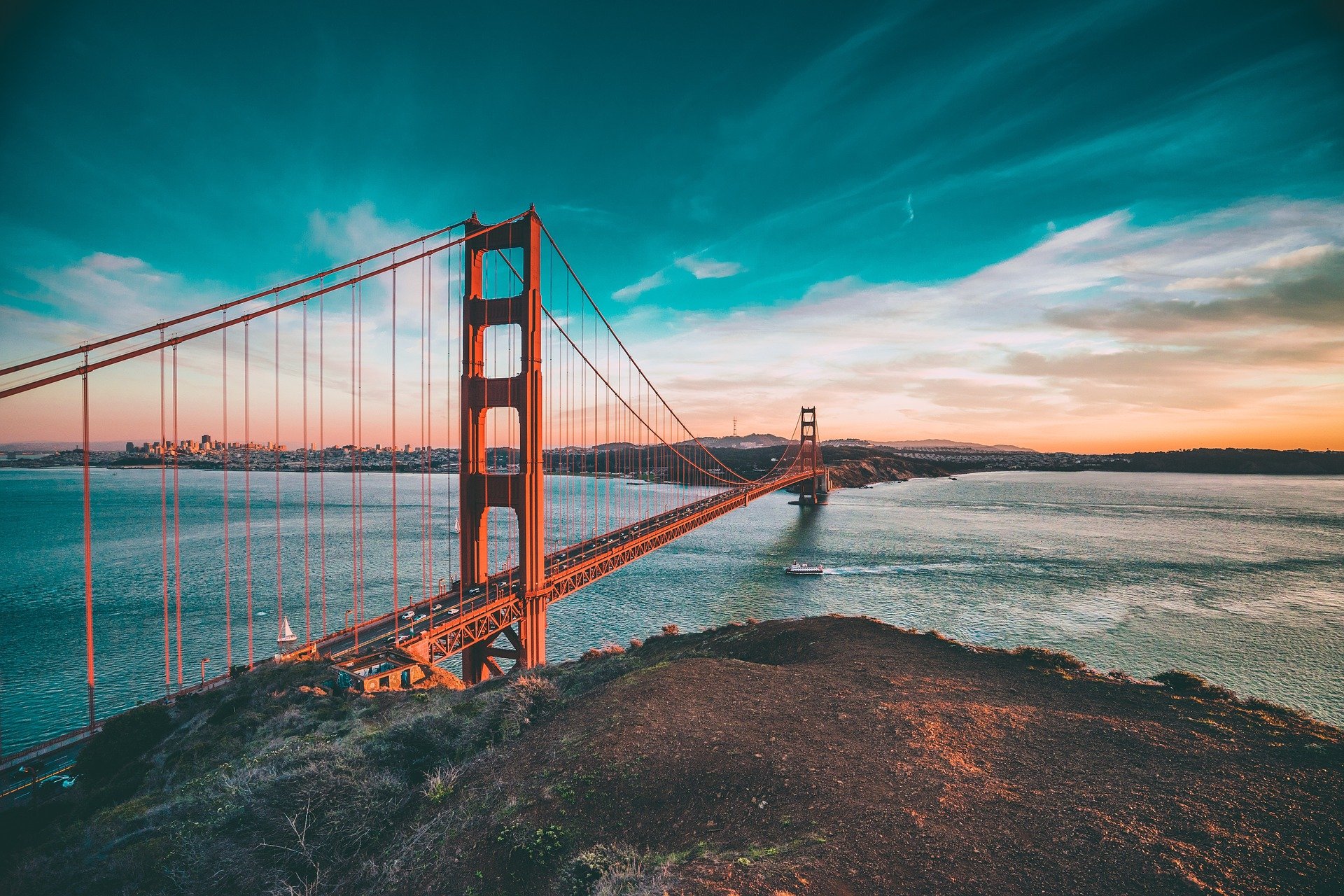 top 10 san francisco visiting places (Golden Gate Bridge)