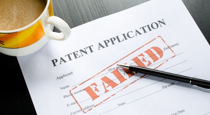 A patent application stamped "FAILED"