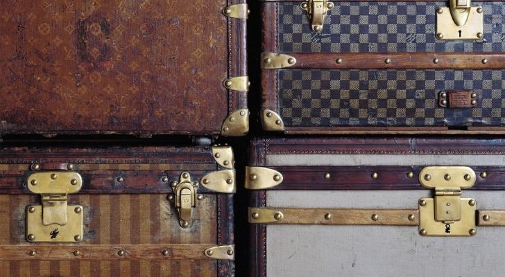 Four Louis Vuitton suitcases